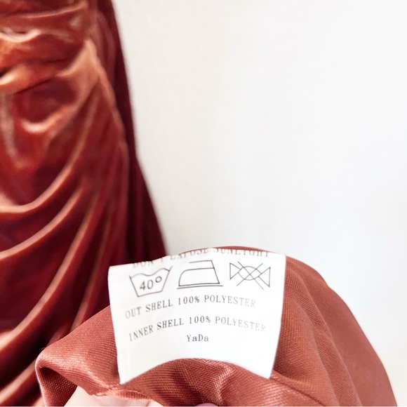 Revelry Sky Velvet Bridesmaid Maxi Dress in Terracotta - Picture 9 of 11